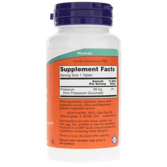 Potassium Gluconate 99 Mg, 100 Tablets, NOW