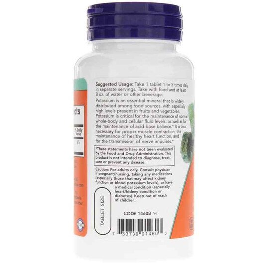 Potassium Gluconate 99 Mg, 100 Tablets, NOW