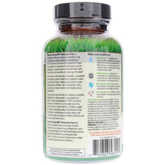 Power to Sleep PM Melatonin-Free, 50 Liquid Softgels, IRN