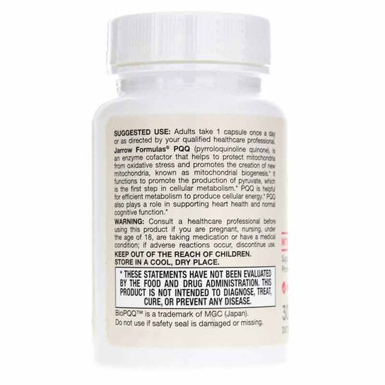 PQQ Pyrroloquinoline quinone 10 Mg, 30 Capsules, JRF
