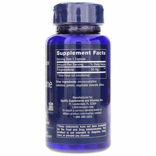 Pregnenolone 50 Mg, 100 Capsules, LFE