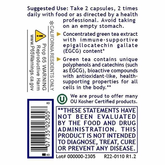 Premier Green Tea Extract, 120 Veg Capsules, PRL