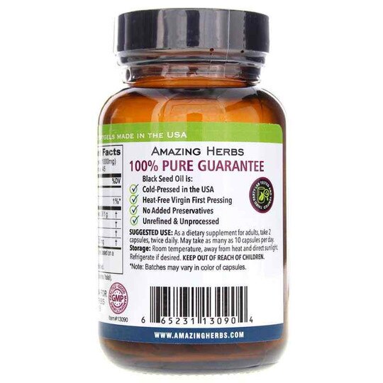 Premium Black Seed Oil Softgels 500 Mg, 90 Softgels, AZH