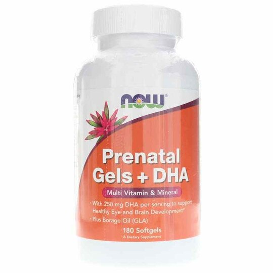 Prenatal Gels + DHA, 180 Softgels, NOW