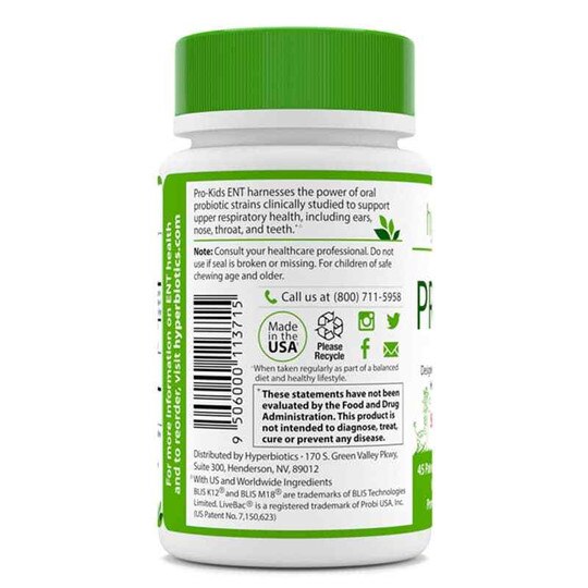 PRO-Kids ENT Strawberry Vanilla, 45 Chewable Tablets, HBS