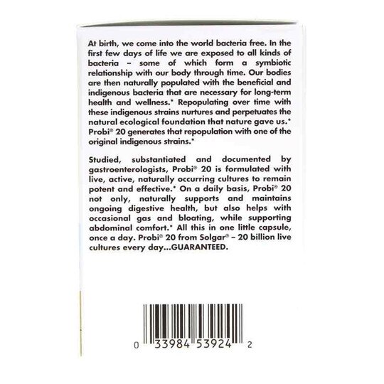 Probi 20 Billion Probiotic, 30 Veg Capsules, SLG