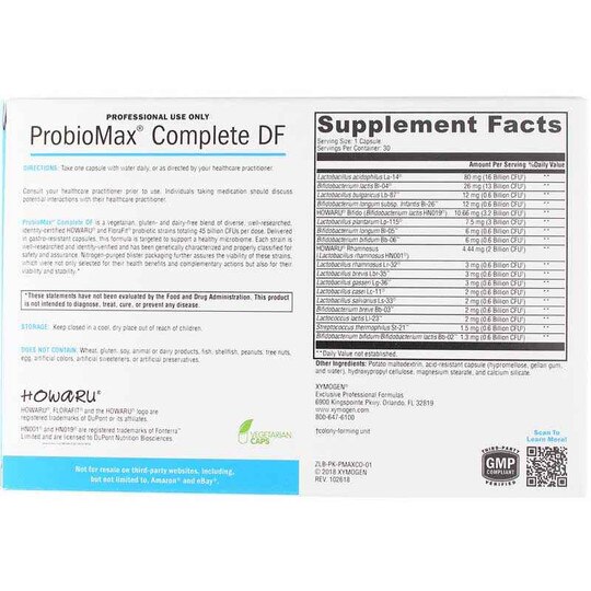 ProbioMax Complete DF, 30 Veg Capsules, XYM