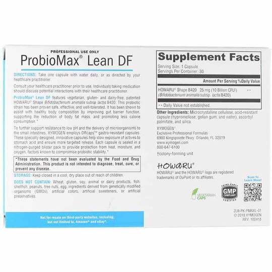 ProbioMax Lean DF, 30 Veg Capsules, XYM