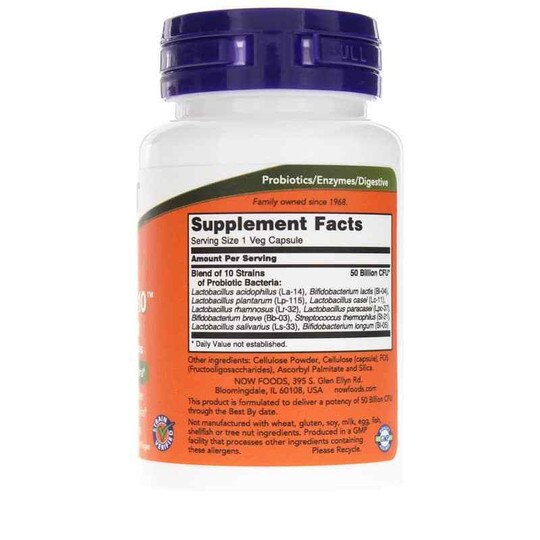 Probiotic-10 50 Billion, 50 Veg Capsules, NOW