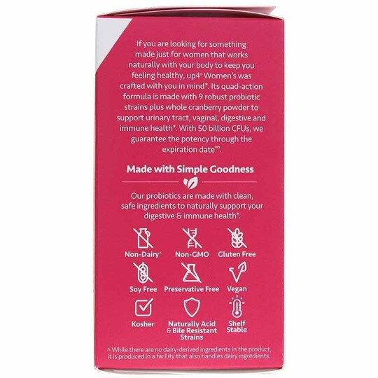 Probiotics Women's with Cranberry, 60 Vegan Capsules, UP4