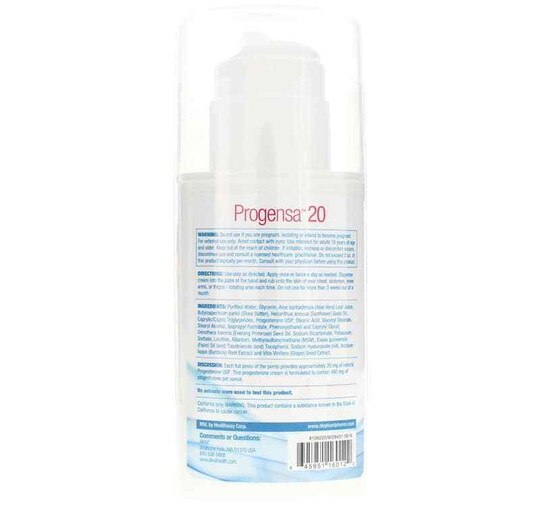 Progensa 20 Progesterone Cream, 4 Oz, AV