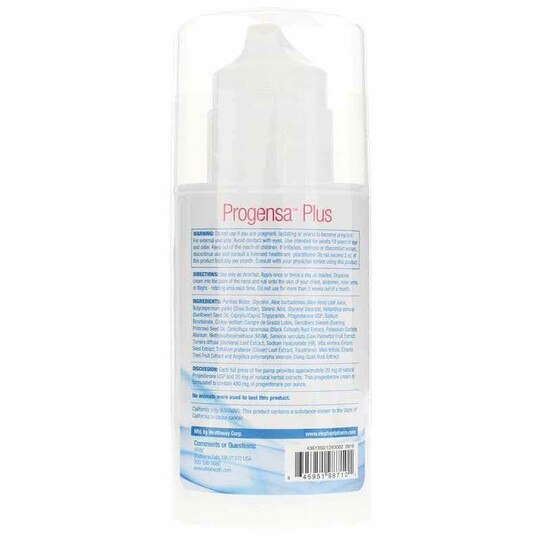 Progensa Plus Progesterone Cream, 4 Oz, AV