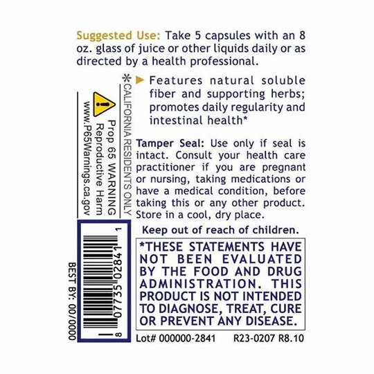Psyllium Fiber, 180 Veg Capsules, PRL