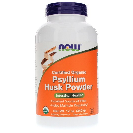Psyllium Husk Powder Organic, 12 Oz, NOW