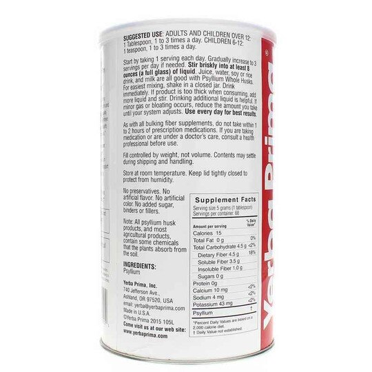 Psyllium Whole Husks Powder, 12 Oz, YPMA