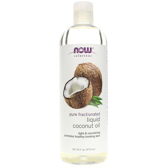 Pure Fractionated Liquid Coconut Oil, 16 Oz, NOW