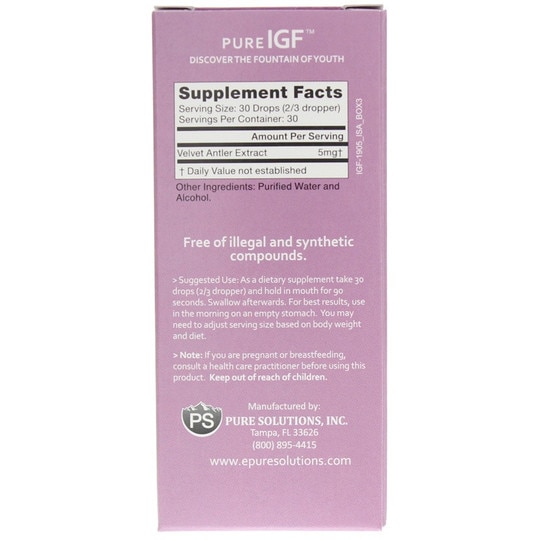 Pure IGF Concentrated Growth Factors, 1 Oz, FSL