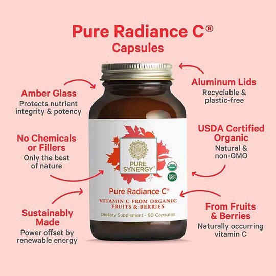 Pure Radiance C Organic Vitamin C Capsules, 90 Veg Capsules, PSY