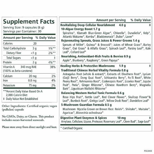 Pure Synergy Organic Superfood Capsules, 270 Veg Capsules, PSY