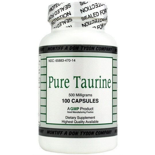 Pure Taurine 500 Mg, 100 Capsules, MNT