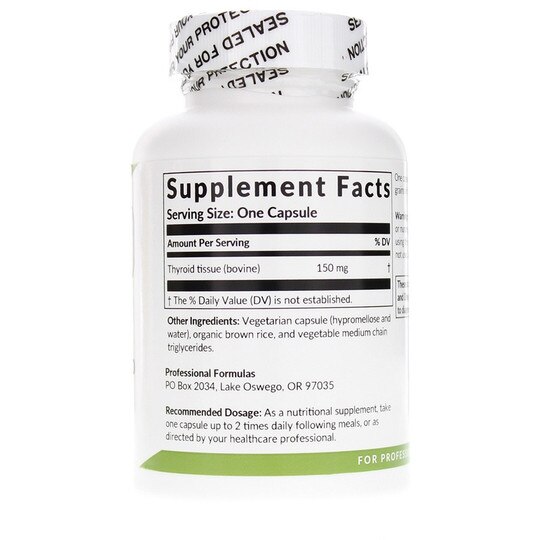 Pure Thyro Glandular Capsules, 60 Capsules, PCHF