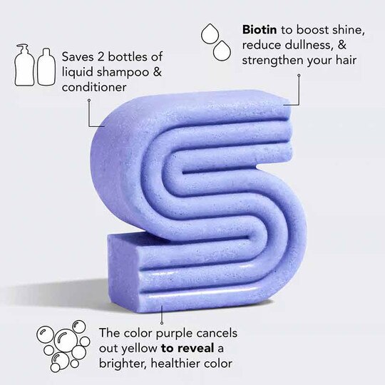 Purple Toning Solid Shampoo Bar, 3.2 Oz, KT