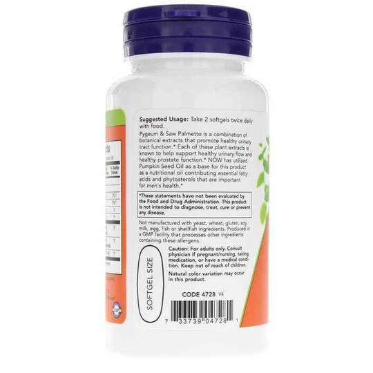 Pygeum & Saw Palmetto, 60 Softgels, NOW