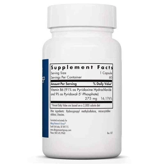 Pyridoxine P5P Vitamin B6, 60 Veg Capsules, ARG