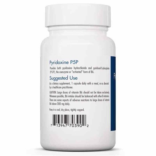 Pyridoxine P5P Vitamin B6, 60 Veg Capsules, ARG