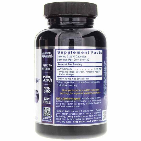 Qultured Apple Cider Vinegar Capsules, 120 Veg Capsules, QNL