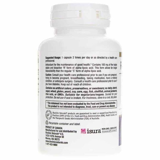 R-Alpha-Lipoic Acid 100 Mg, 60 Veg Capsules, BCN