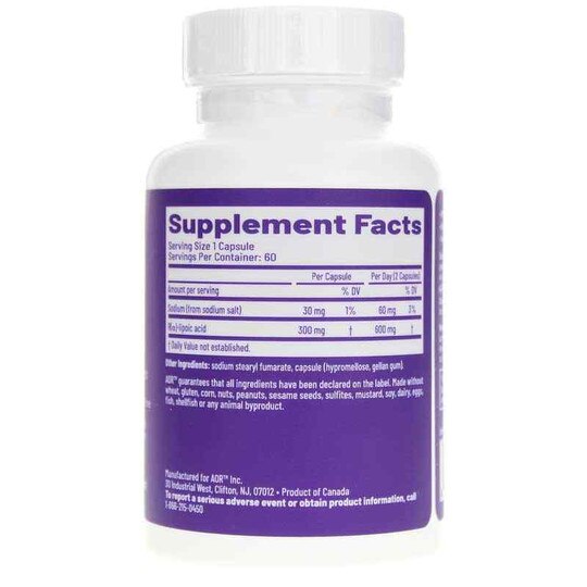 R-Lipoic Acid 300 Mg, 60 Veg Capsules, AOR