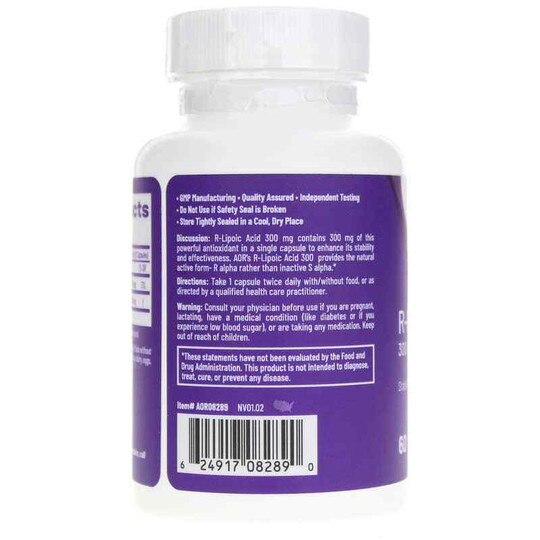 R-Lipoic Acid 300 Mg, 60 Veg Capsules, AOR
