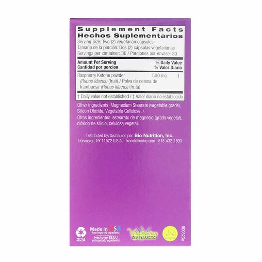 Raspberry Ketone 500 Mg, 60 Veg Capsules, BNU