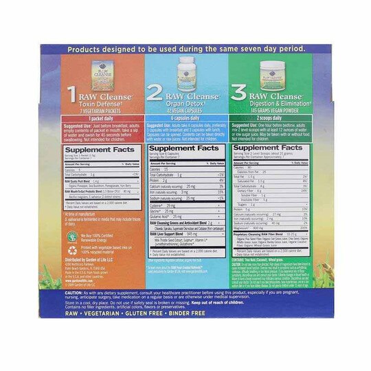 Raw Cleanse 7 Day Triple Detox Kit, 1 Kit, GOL