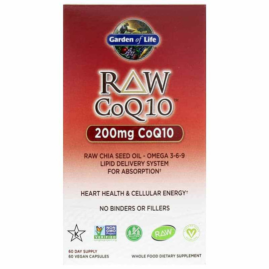 Raw CoQ10 200 Mg, 60 Veg Capsules, GOL