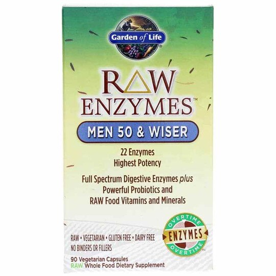 Raw Enzymes Men 50 & Wiser, 90 Veg Capsules, GOL