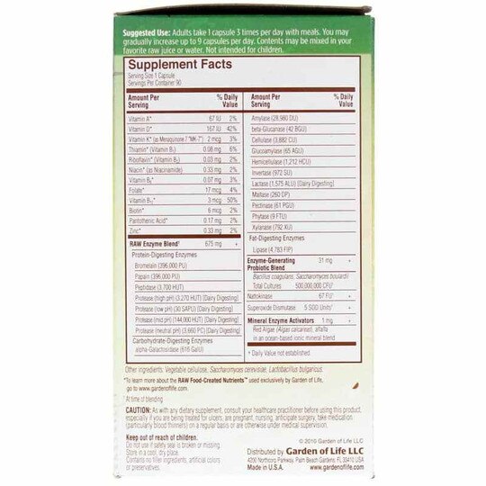 Raw Enzymes Men 50 & Wiser, 90 Veg Capsules, GOL