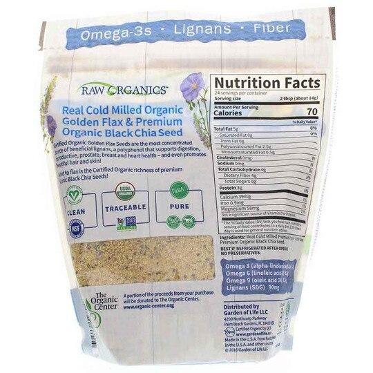 Raw Organics Super Omega-3 Flax Seed & Chia Seed, 12 Oz, GOL