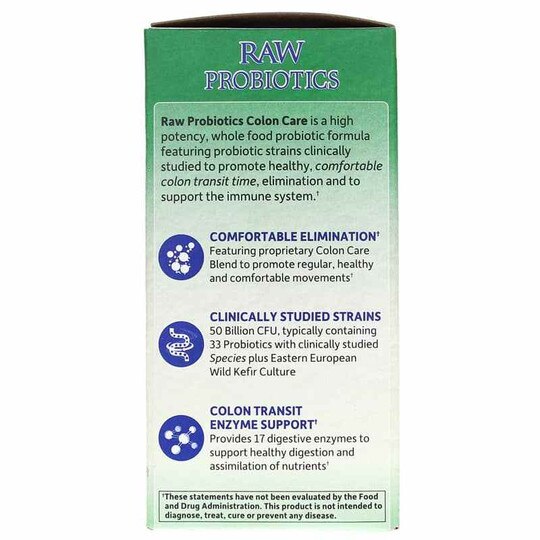 Raw Probiotics Colon Care Shelf-Stable, 30 Veg Capsules, GOL