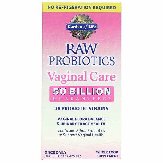 Raw Probiotics Vaginal Care 50 Billion Shelf-Stable, 30 Veg Caps, GOL