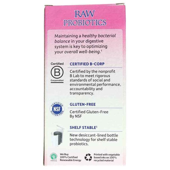 Raw Probiotics Vaginal Care 50 Billion Shelf-Stable, 30 Veg Caps, GOL