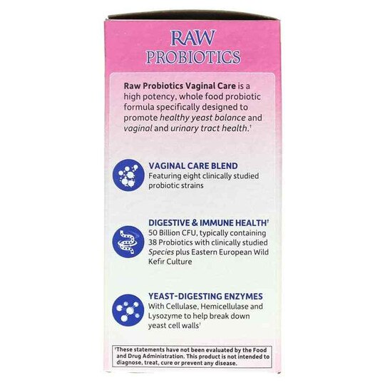 Raw Probiotics Vaginal Care 50 Billion Shelf-Stable, 30 Veg Caps, GOL