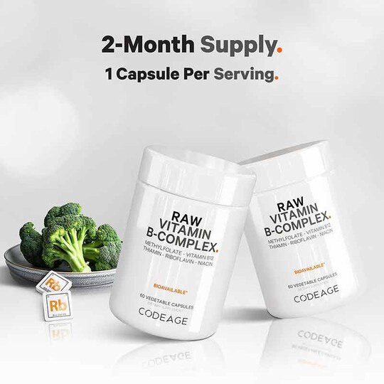 Raw Vitamin B Complex, 60 Veg Capsules, CDE