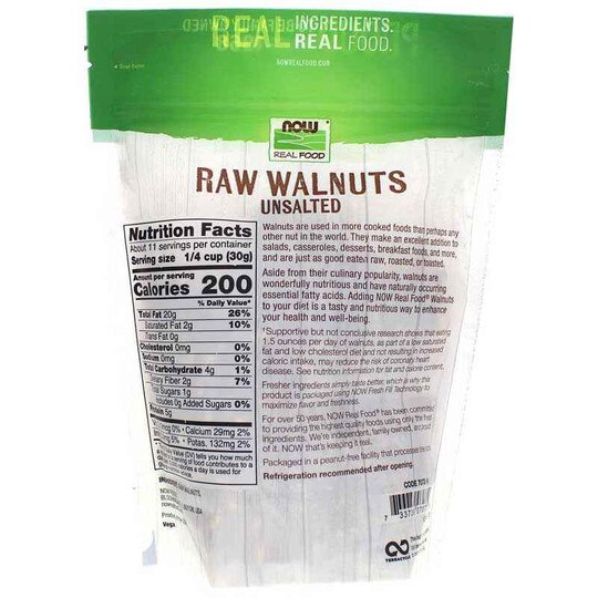 Raw Walnuts Unsalted, 12 Oz, NOW
