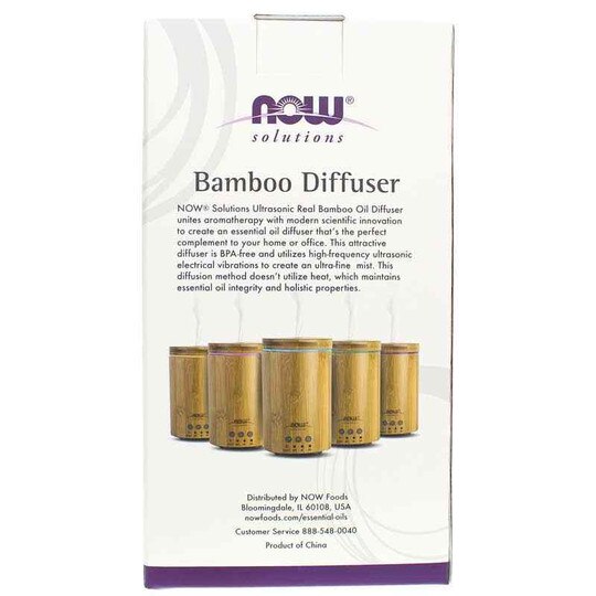 Real Bamboo Ultrasonic Oil Diffuser, 1 Piece(s), NOW