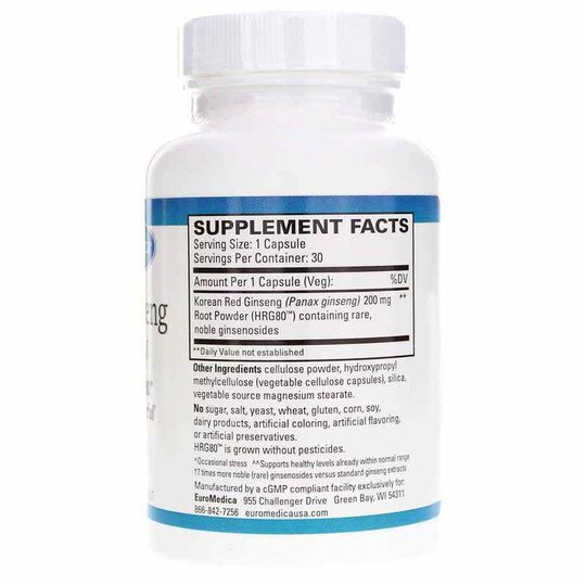 Red Ginseng Energy, 30 Capsules, EUMD