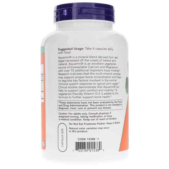 Red Mineral Algae Vegetarian Calcium, 180 Veg Capsules, NOW