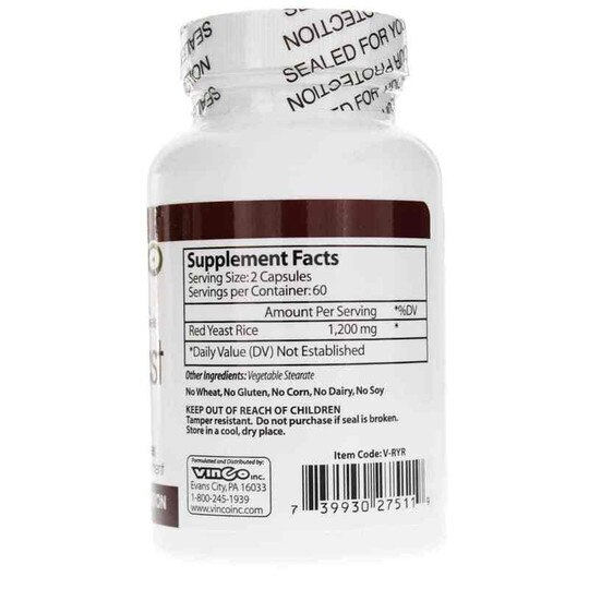 Red Yeast Rice, 120 Veg Capsules, VNC