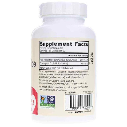 Red Yeast Rice + Co-Q10, 120 Veg Capsules, JRF